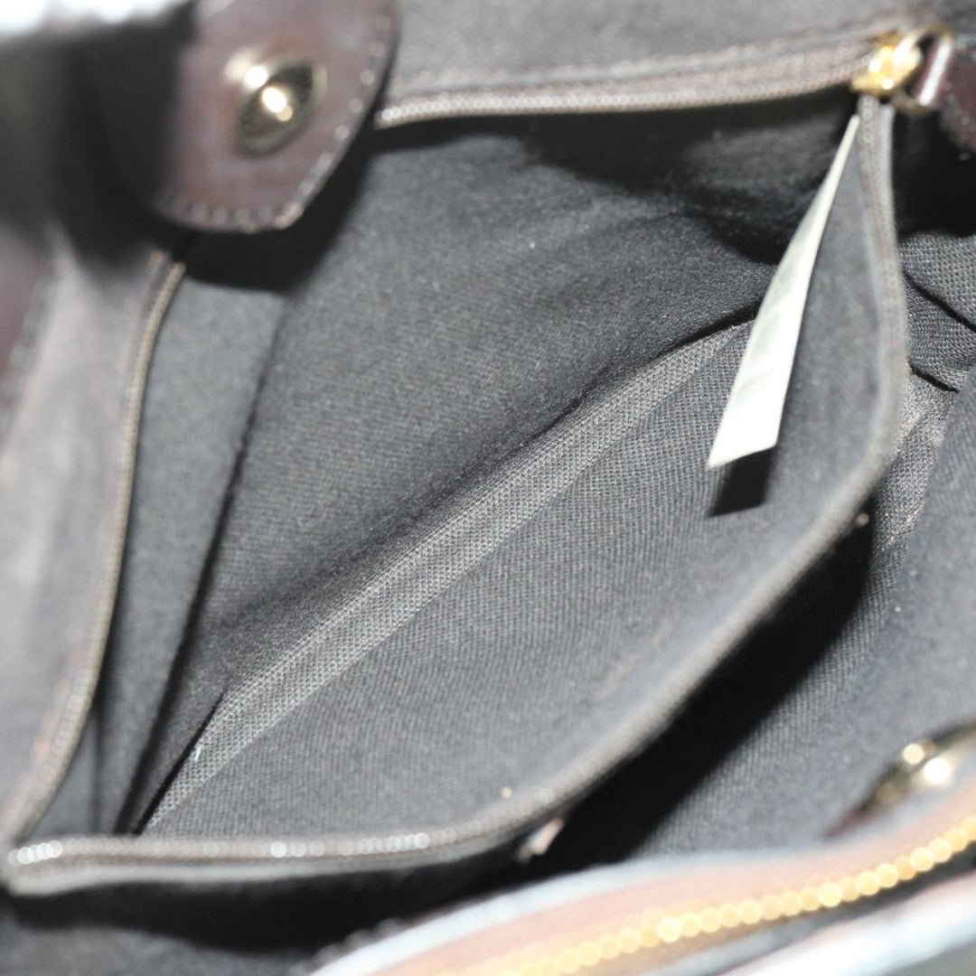 BURBERRY Nova Check Shoulder Bag Pvc Leather 2way Beige Black Auth 56661