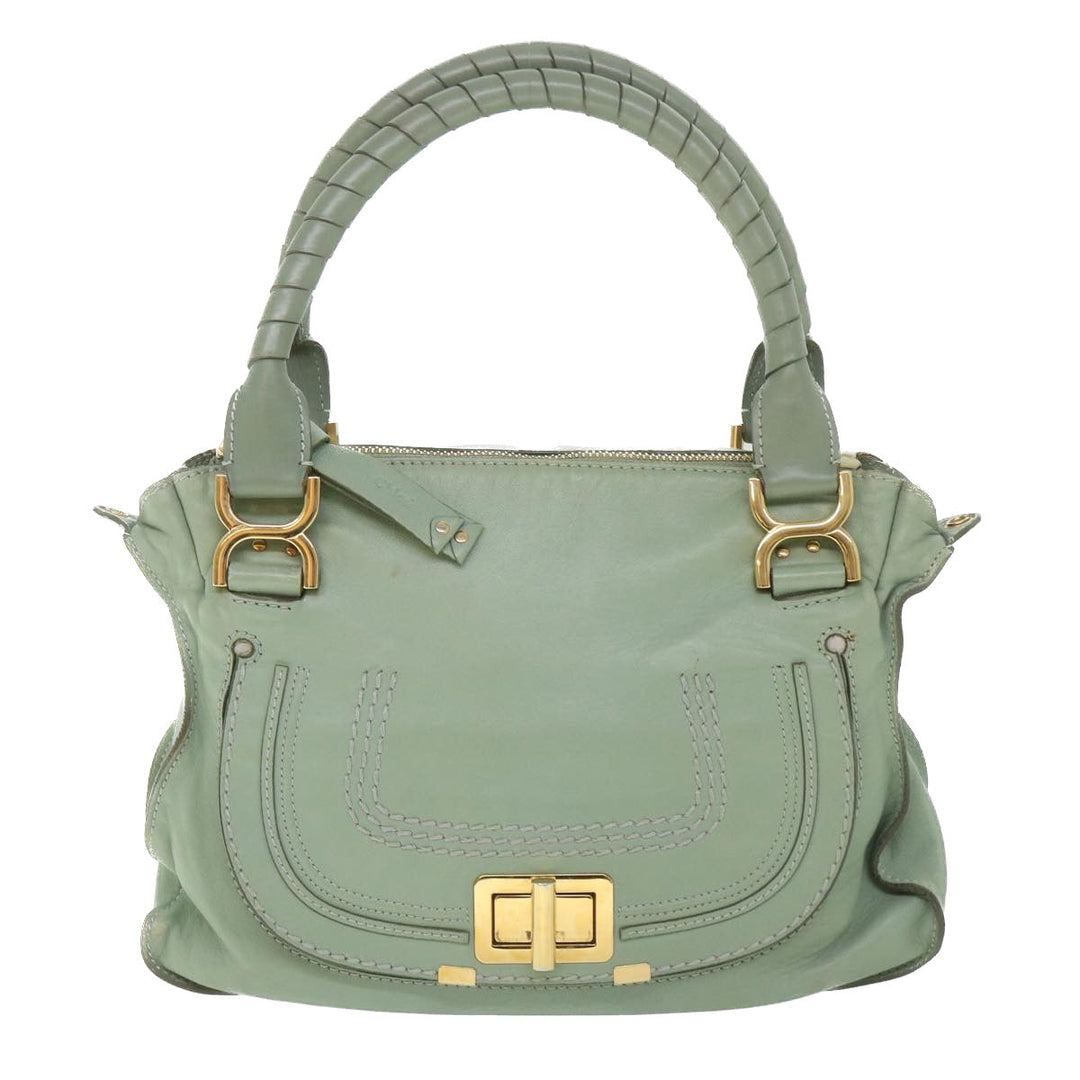 Chloe Mercy Shoulder Bag Leather 2way Green 56669