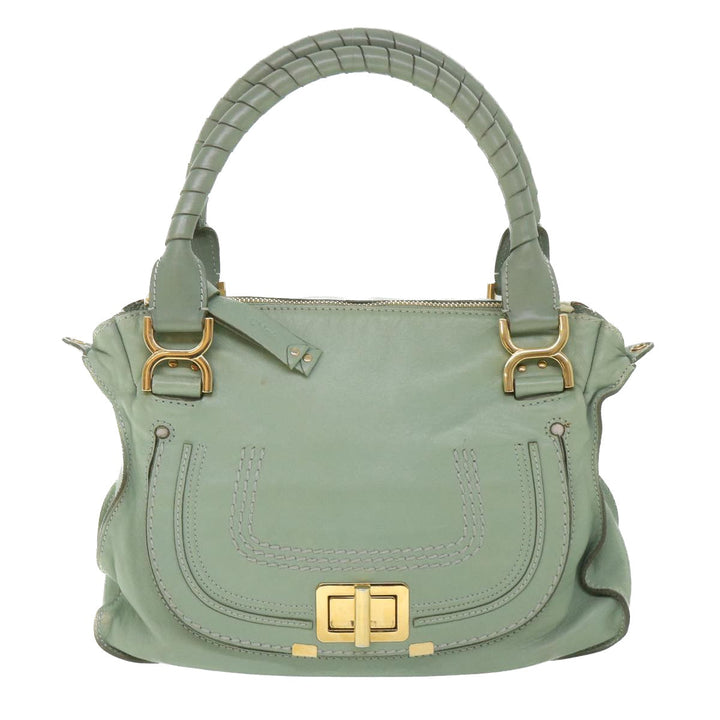Chloe Mercy Shoulder Bag Leather 2way Green 56669