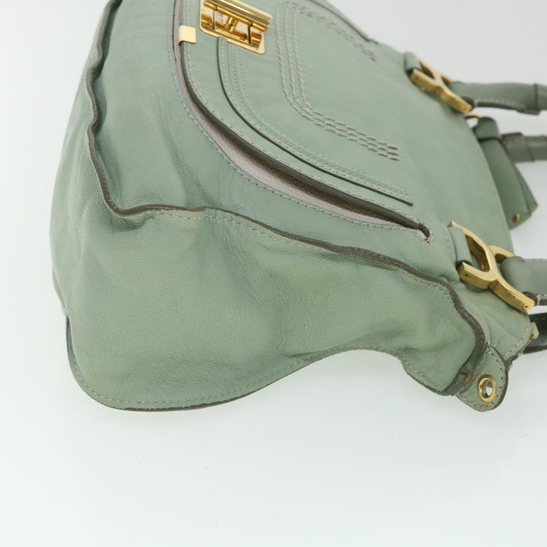 Chloe Mercy Shoulder Bag Leather 2way Green 56669