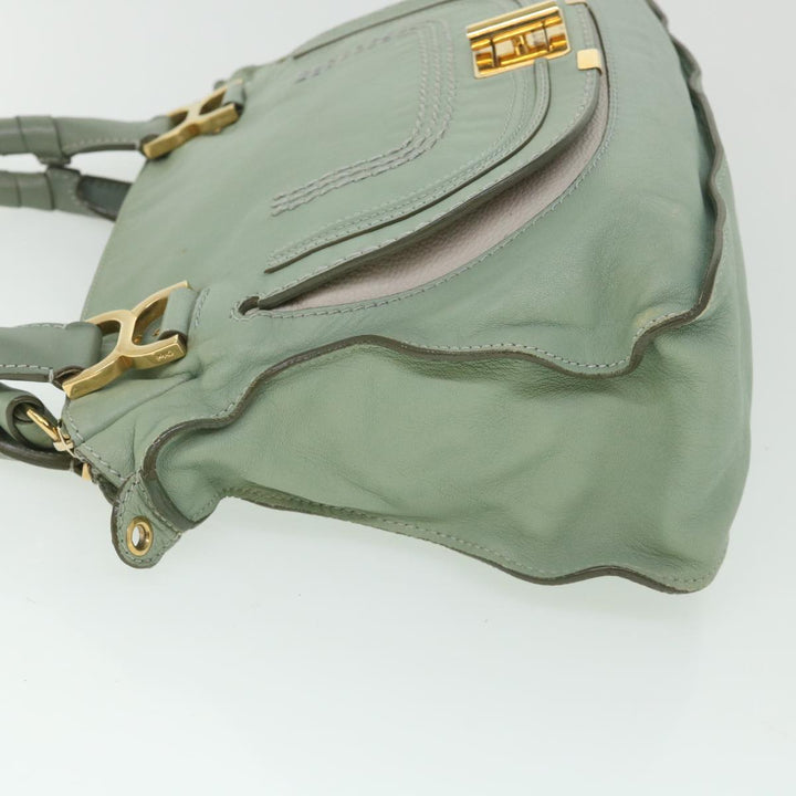Chloe Mercy Shoulder Bag Leather 2way Green 56669