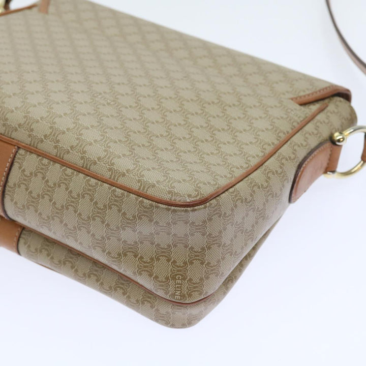 Celine Macadam Canvas Shoulder Bag Beige Auth 56679