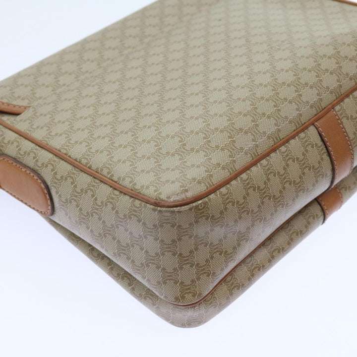 Celine Macadam Canvas Shoulder Bag Beige Auth 56679