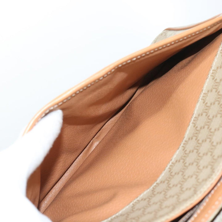 Celine Macadam Canvas Shoulder Bag Beige Auth 56679