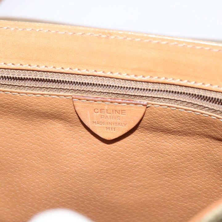 Celine Macadam Canvas Shoulder Bag Beige Auth 56679