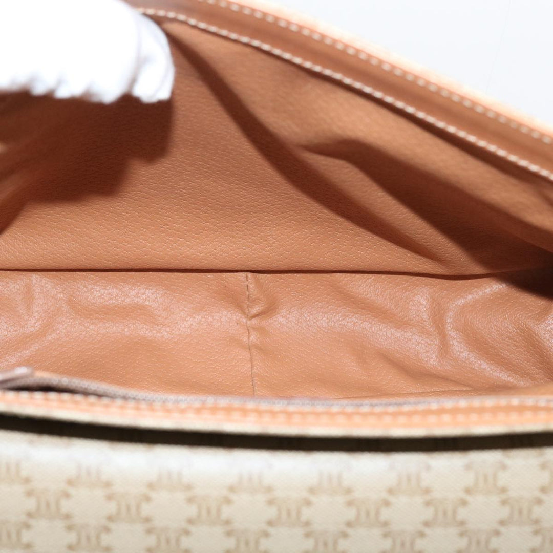 Celine Macadam Canvas Shoulder Bag Beige Auth 56679
