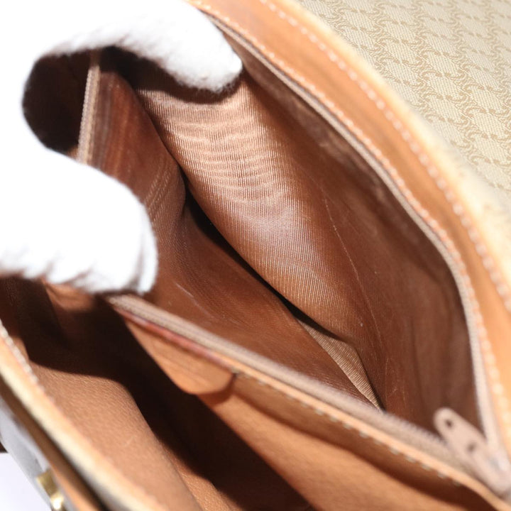 Celine Macadam Canvas Shoulder Bag Beige Auth 56679