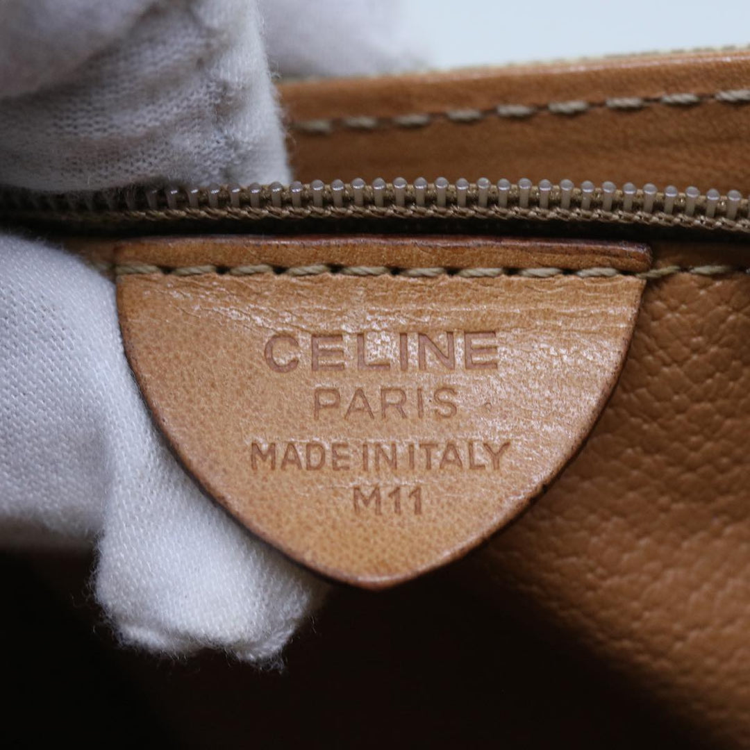 Celine Macadam Canvas Shoulder Bag Beige Auth 56679