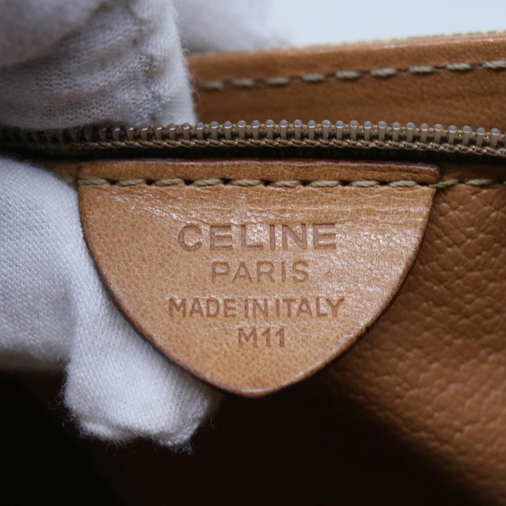 Celine Macadam Canvas Shoulder Bag Beige Auth 56679