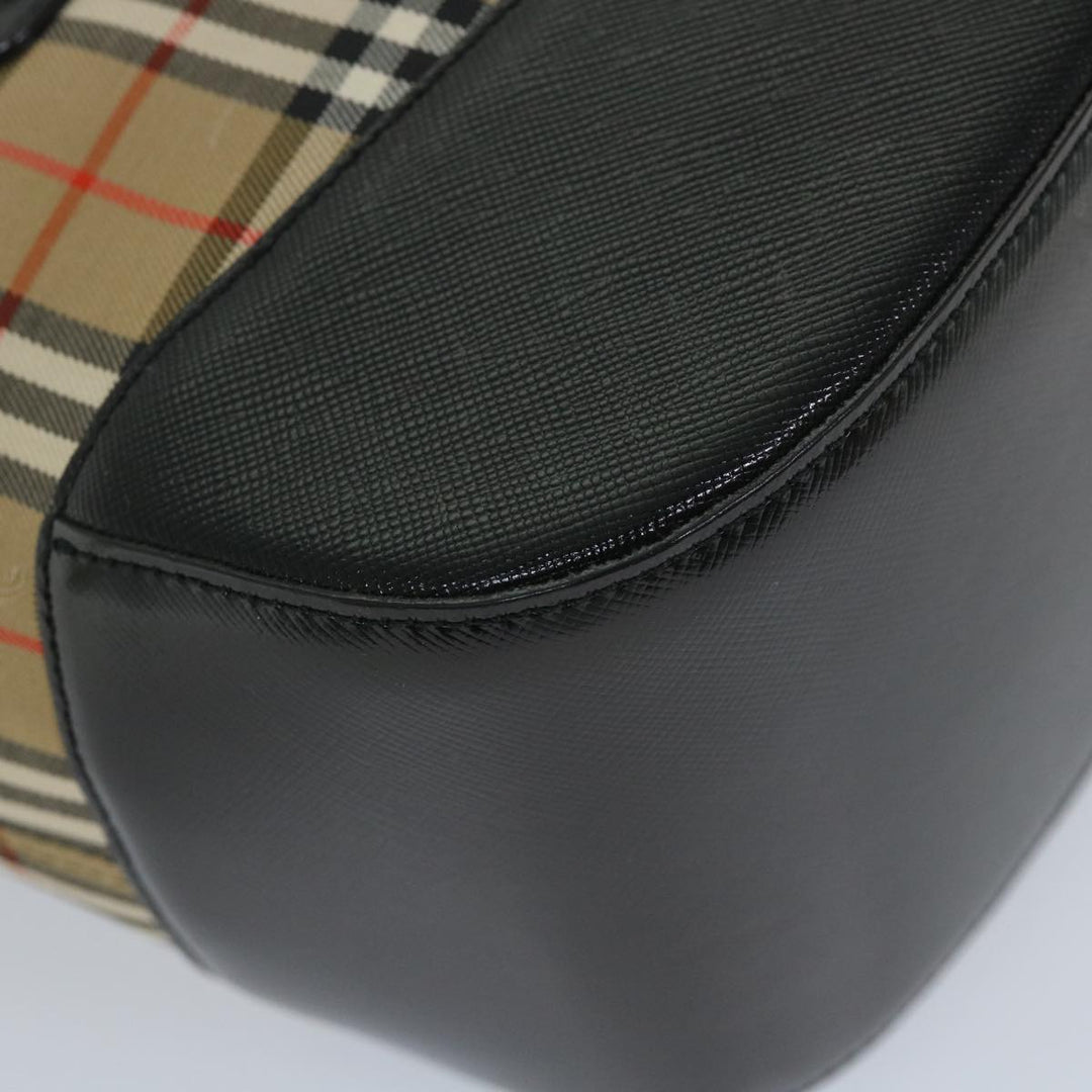 BURBERRYSs Nova Check Hand Bag Nylon Canvas Beige Auth 56715