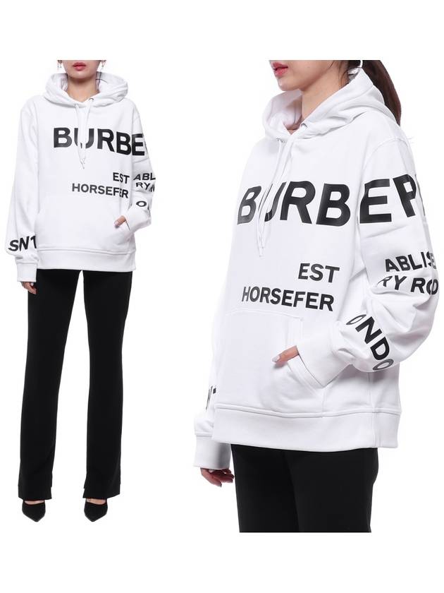 Burberry Horseferry Print Hooded Top White