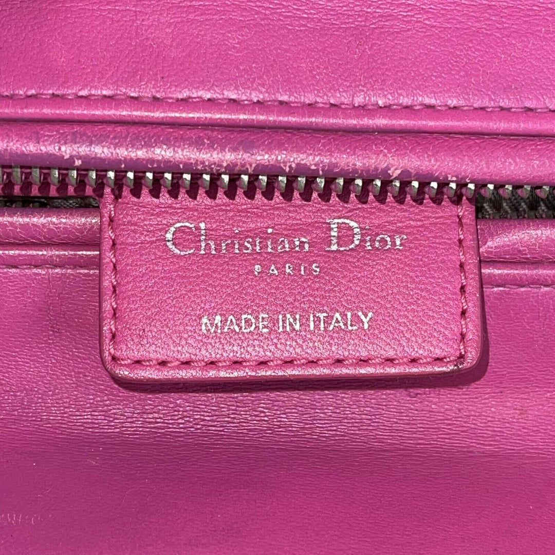 Dior Lady Dior Cannage Medium Rani Pink Top Handle Shoulder Strap