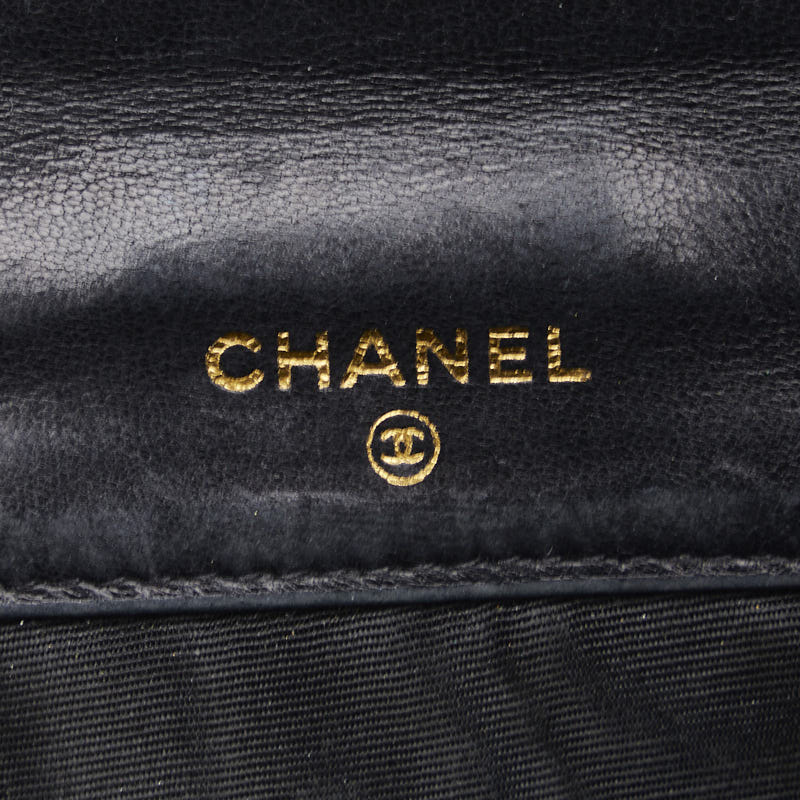 Top Quality Chanel DECACOCO Double Hook Fed Wallet Black Leather  CHANEL