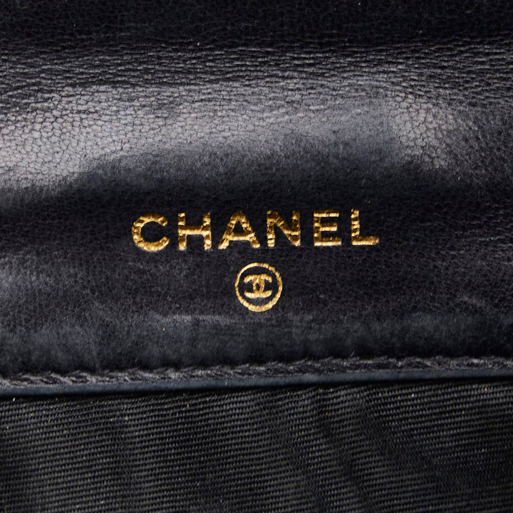 Top Quality Chanel DECACOCO Double Hook Fed Wallet Black Leather  CHANEL