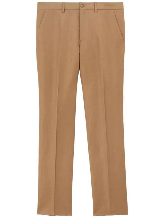 Burberry Wool Linen Tailored Straight Pants Camel