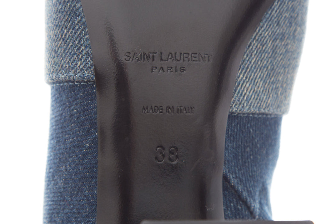 Saint Laurent Denim Heel Booties SZ 38