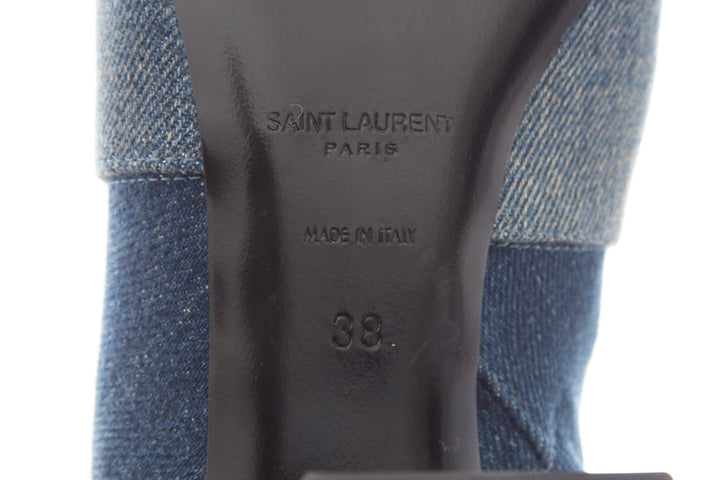 Saint Laurent Denim Heel Booties SZ 38