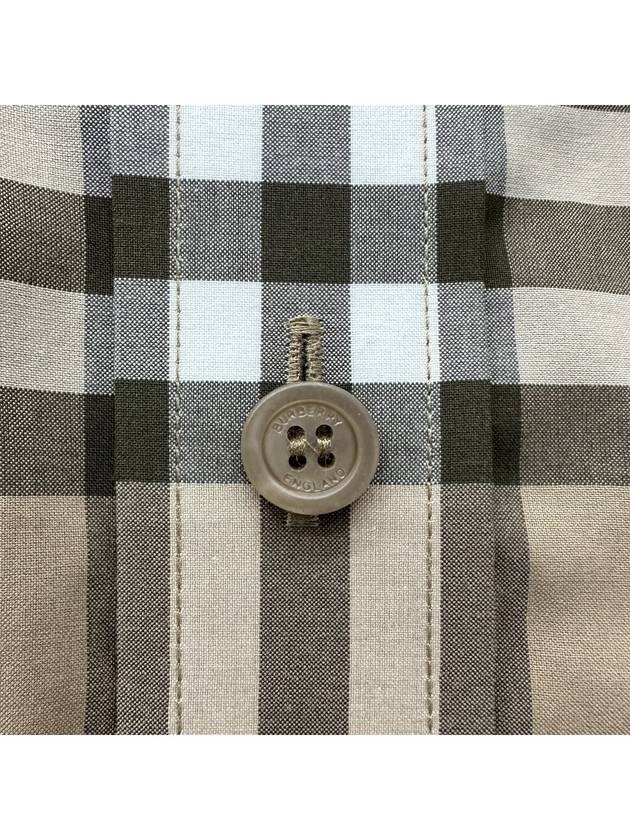 Burberry Men's Check Pattern Long Sleeve Shirt Beige