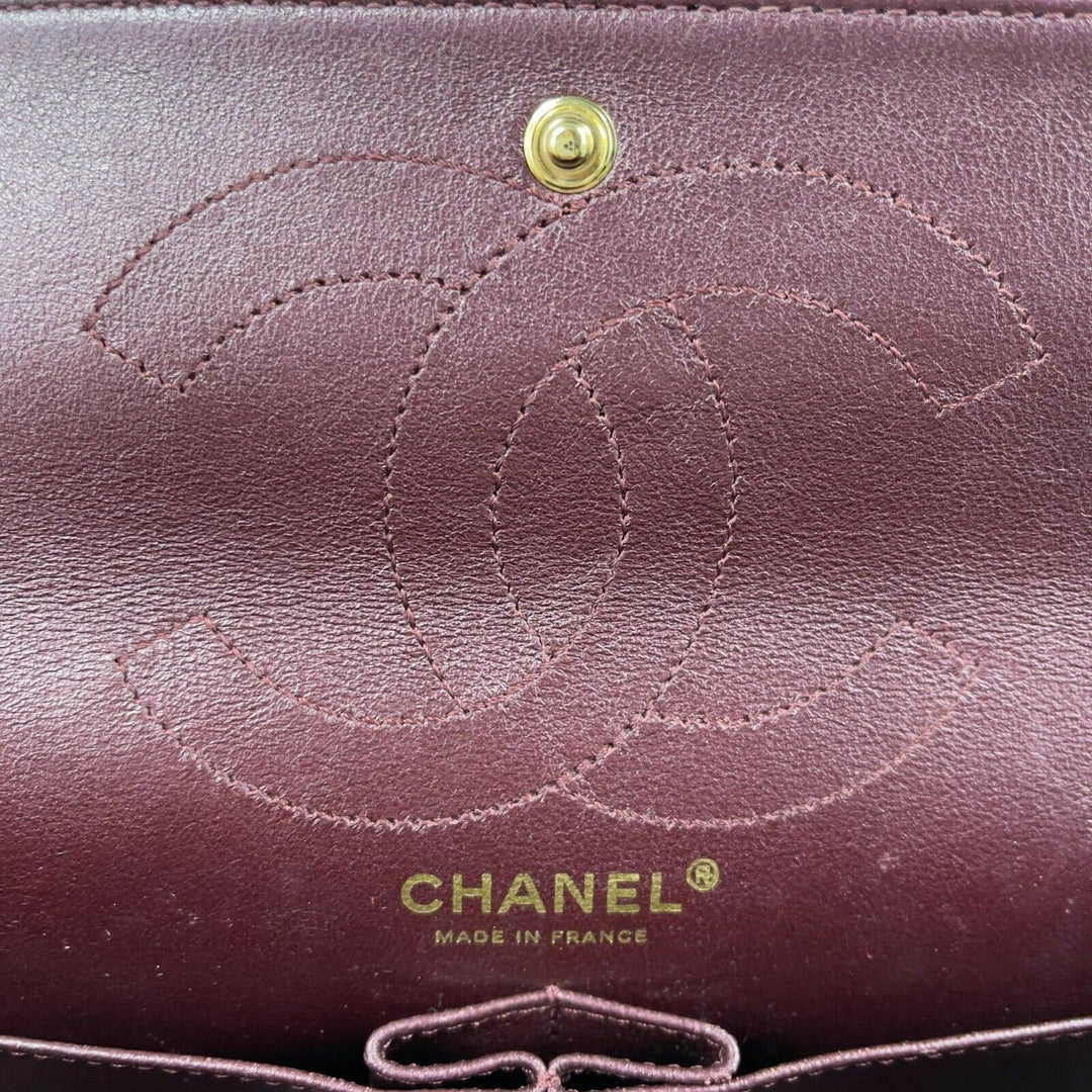 Chanel - Metallic Quilted Calfskin 2.55 Reissue 227 Double New - Maroon