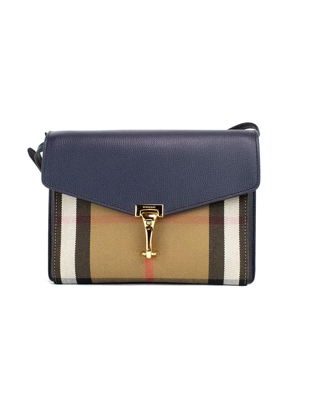 Burberry Grain Leather House Check Crossbody Bag with Inner Dividers and Adjustable Strap
