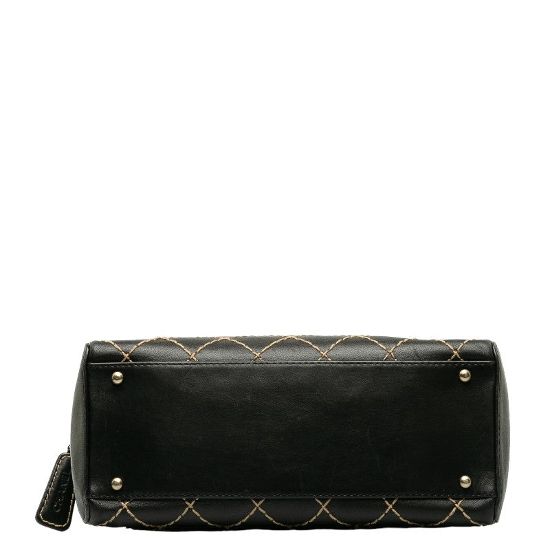 Top Quality Chanel Cocomark Wild tick Handbags Boston Bag Black Leather  Chanel