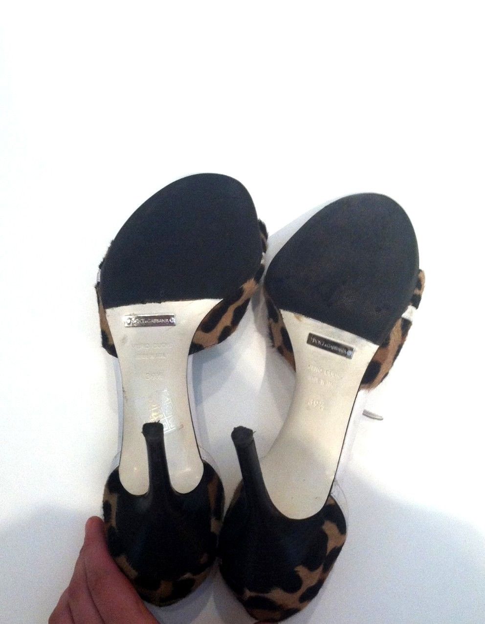 DOLCE & GABBANA Open Toe Leopard Print Heels Size 9