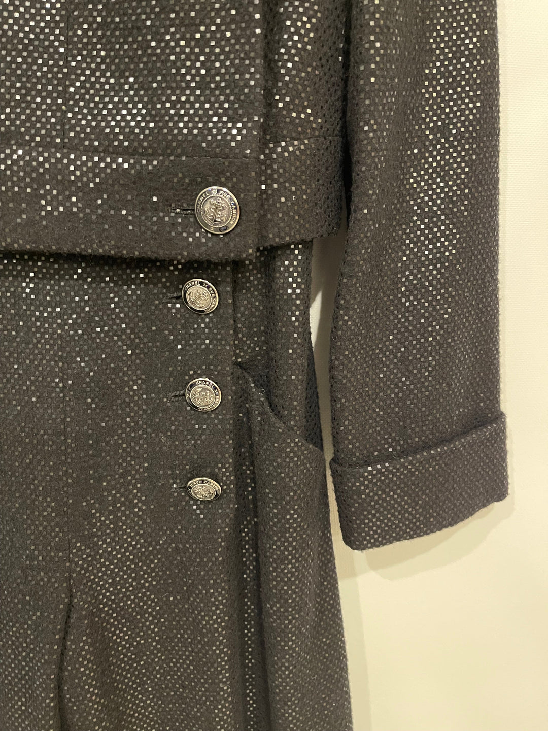 Top Quality Chanel Black Long Sleeve Embellished Jacket with Matching Jumpsuit Set Size FR 34 (UK 6)