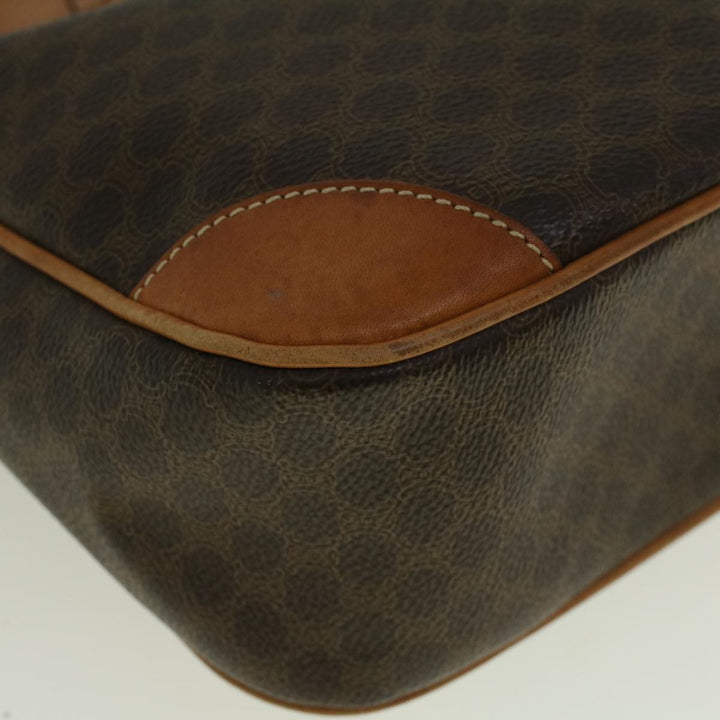 Celine Macadam Canvas Shoulder Bag PVC Leather Brown  57306