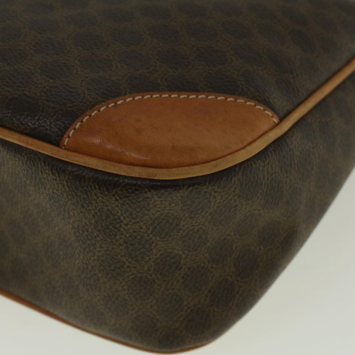 Celine Macadam Canvas Shoulder Bag PVC Leather Brown  57306
