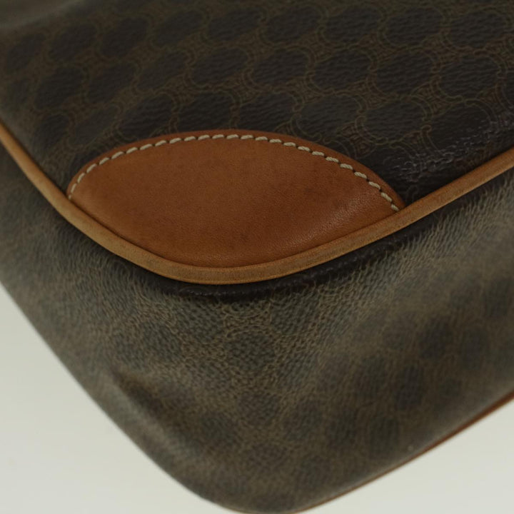 Celine Macadam Canvas Shoulder Bag PVC Leather Brown  57306