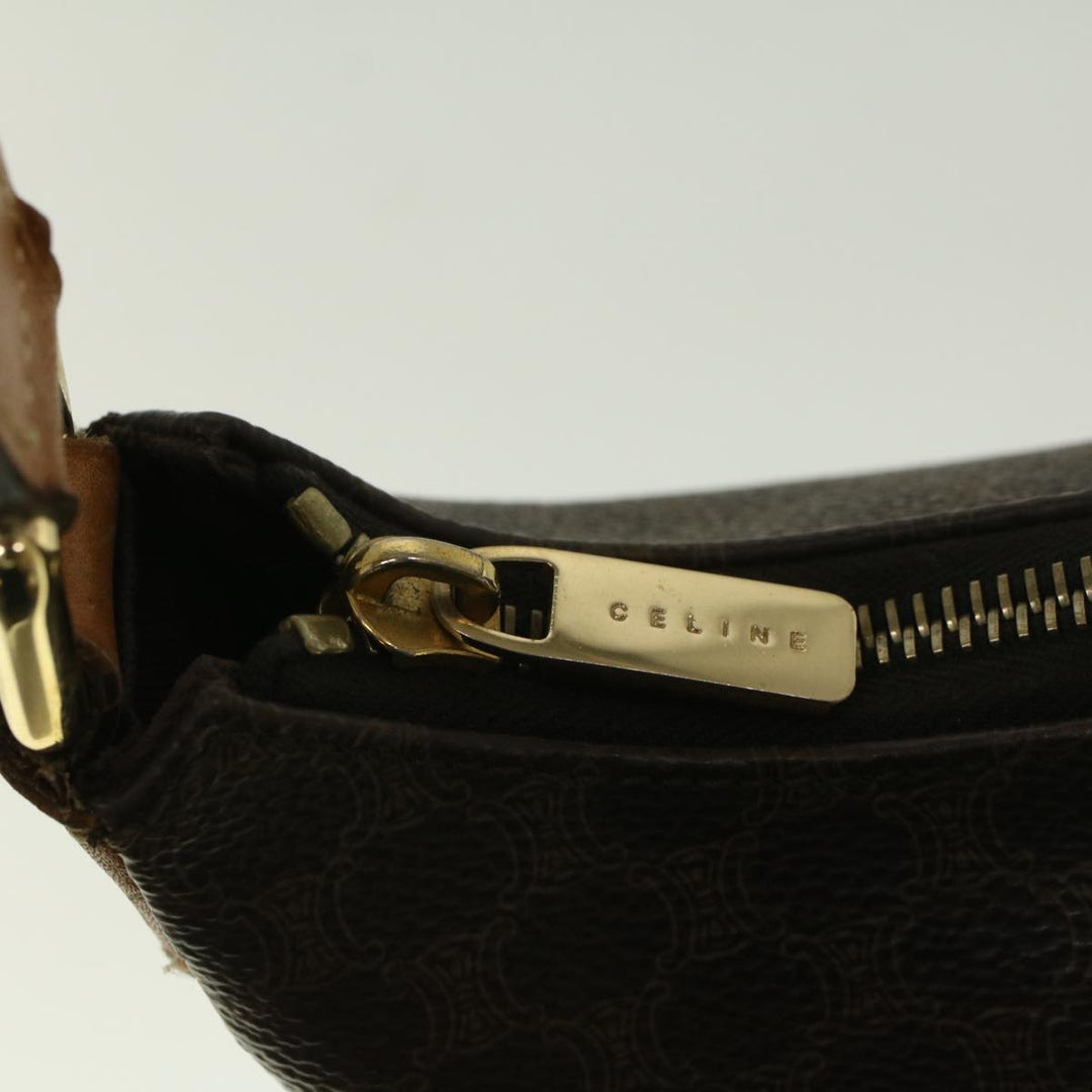 Celine Macadam Canvas Shoulder Bag PVC Leather Brown  57306