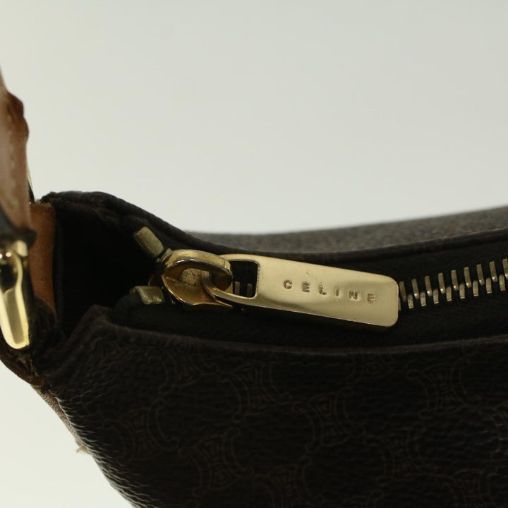Celine Macadam Canvas Shoulder Bag PVC Leather Brown  57306