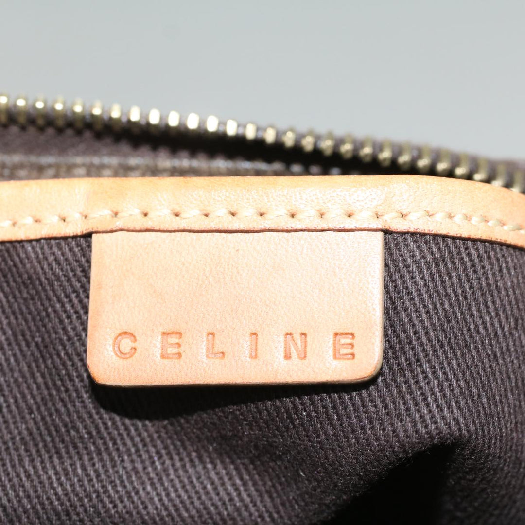Celine Macadam Canvas Shoulder Bag PVC Leather Brown  57306