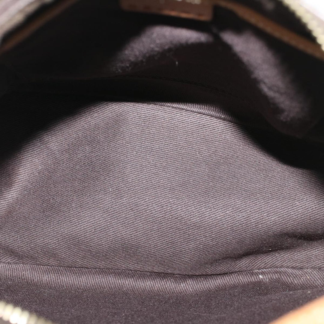 Celine Macadam Canvas Shoulder Bag PVC Leather Brown  57306