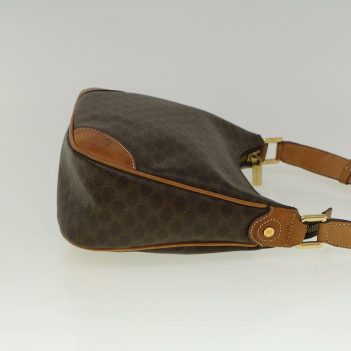 Celine Macadam Canvas Shoulder Bag PVC Leather Brown  57306