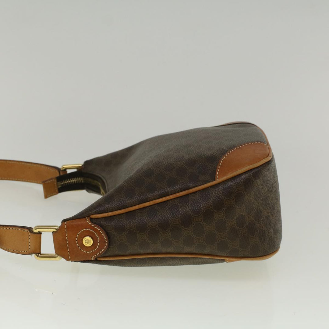 Celine Macadam Canvas Shoulder Bag PVC Leather Brown  57306