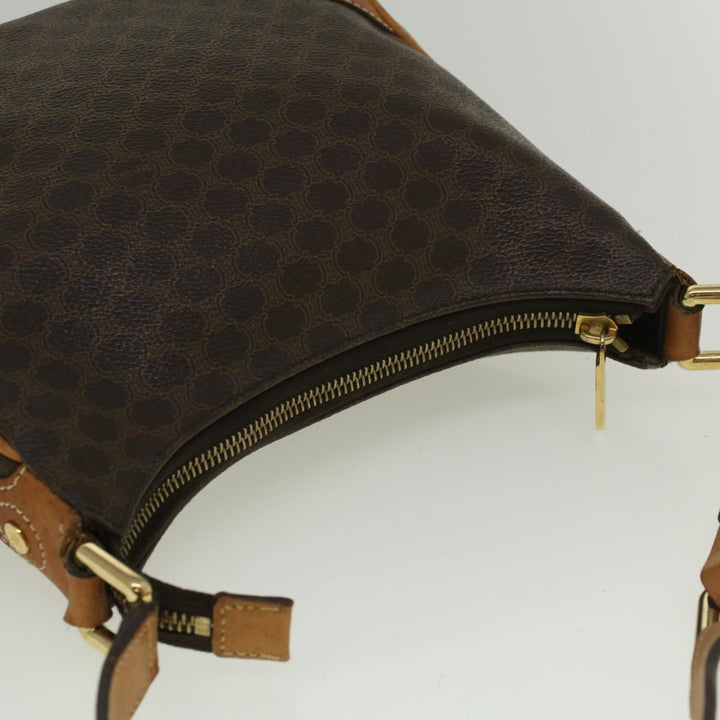 Celine Macadam Canvas Shoulder Bag PVC Leather Brown  57306