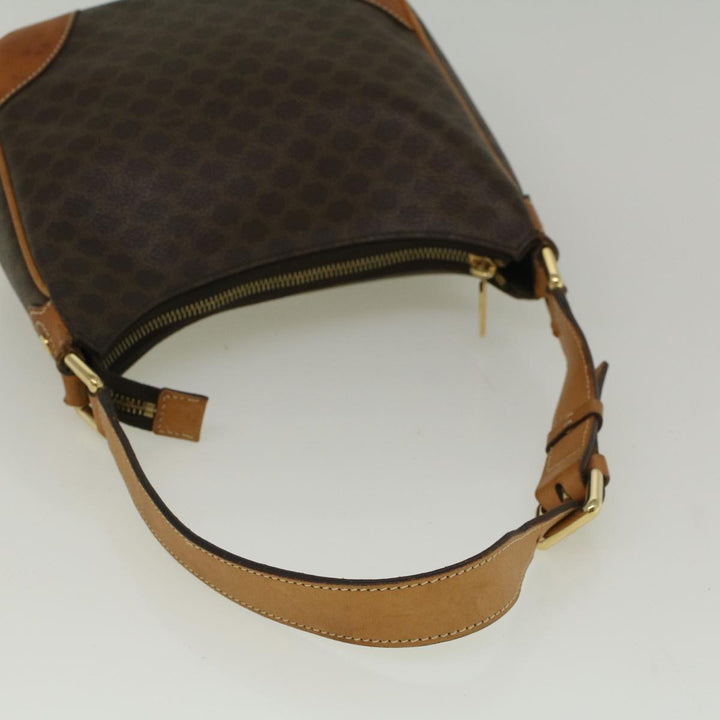 Celine Macadam Canvas Shoulder Bag PVC Leather Brown  57306