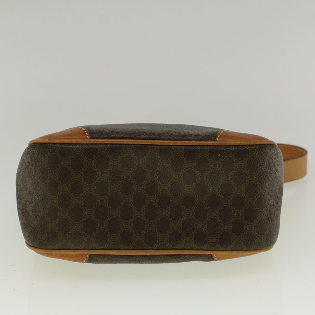 Celine Macadam Canvas Shoulder Bag PVC Leather Brown  57306