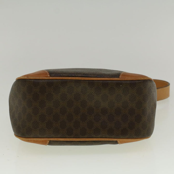 Celine Macadam Canvas Shoulder Bag PVC Leather Brown  57306