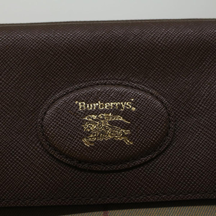 BURBERRYSs Nova Check Clutch Bag Canvas Beige Brown Auth 57315