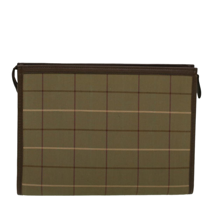 BURBERRYSs Nova Check Clutch Bag Canvas Beige Brown Auth 57315
