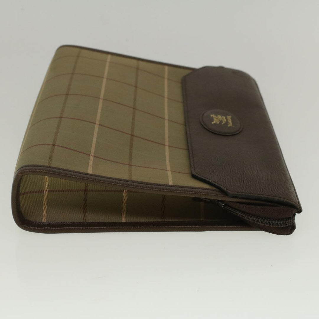 BURBERRYSs Nova Check Clutch Bag Canvas Beige Brown Auth 57315