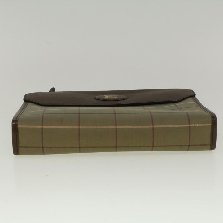 BURBERRYSs Nova Check Clutch Bag Canvas Beige Brown Auth 57315