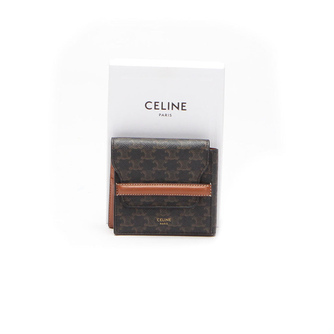 Celine Triomphe Canvas Flap Origami Wallet