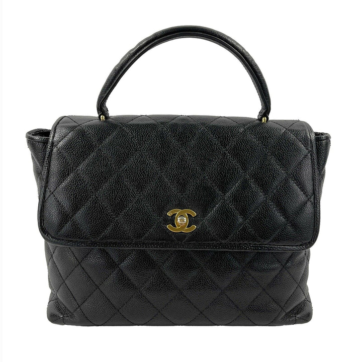 Chanel - Vintage Large Quilted CC Caviar Kelly New Bag - Top Handle