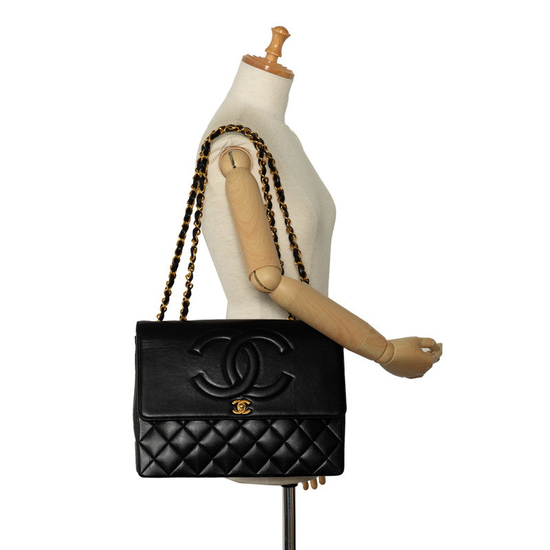 Top Quality Chanel Decamatrasse 34 Cocomark Single Flap Chain Shoulder Bag Black kin  CHANEL