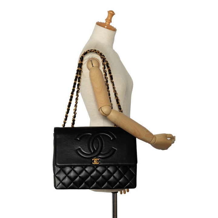 Top Quality Chanel Decamatrasse 34 Cocomark Single Flap Chain Shoulder Bag Black kin  CHANEL