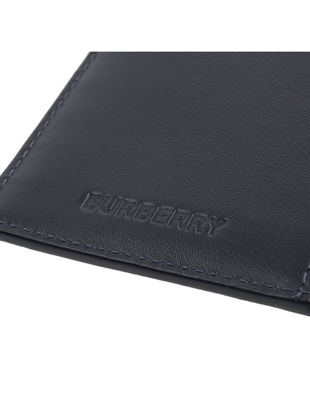 Burberry Logo Checked Leather Long Wallet Charcoal