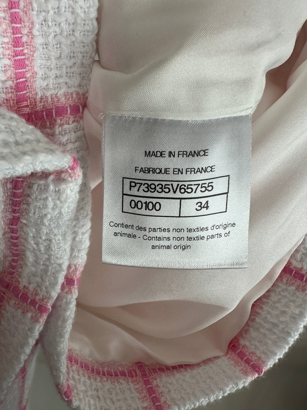 *HOT* Top Quality Chanel Resort 2023 White Shirt Playsuit with Checked Pink Detachable Shorts & Long Train Detail Size FR 34 (UK 6)